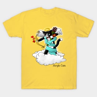 Valentine's Day Tuxedo Cupid Cat T-Shirt